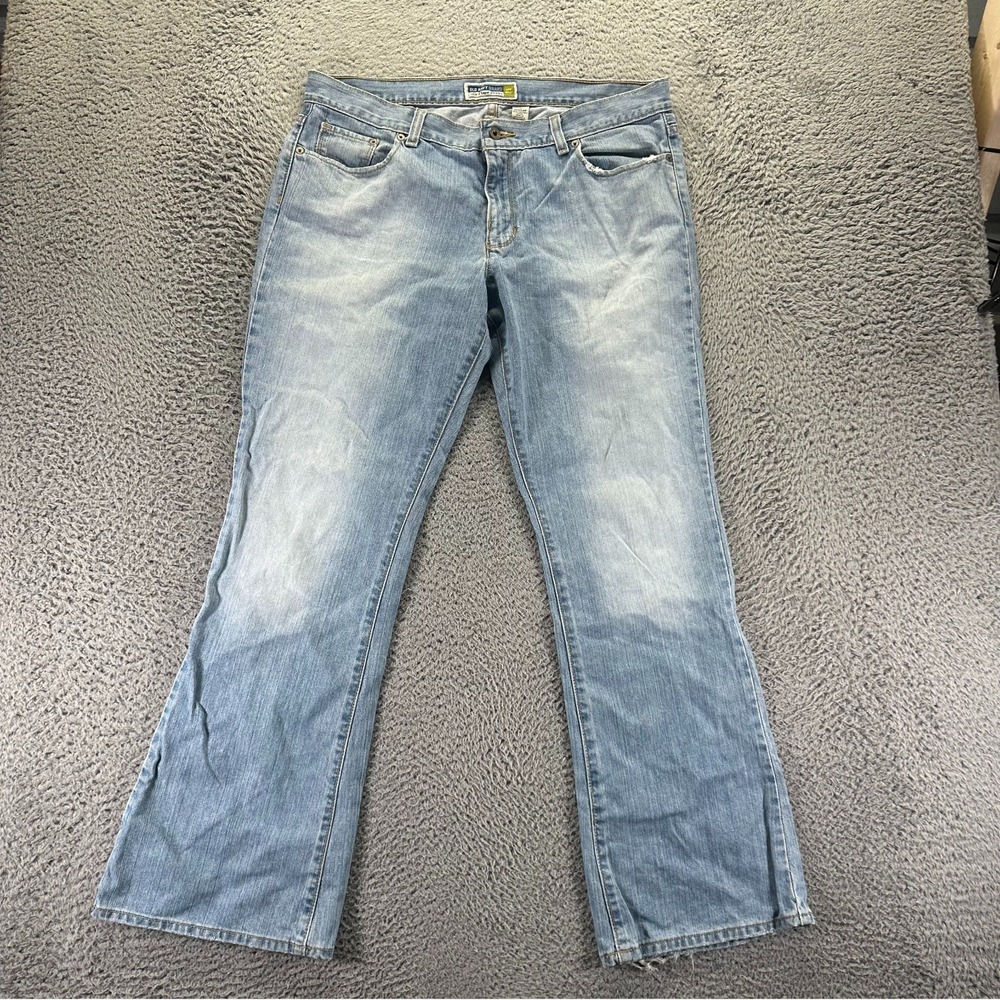 Old Navy Jeans Womens 14 Blue Cotton Denim Flared Low Rise Workwear Faded Travel